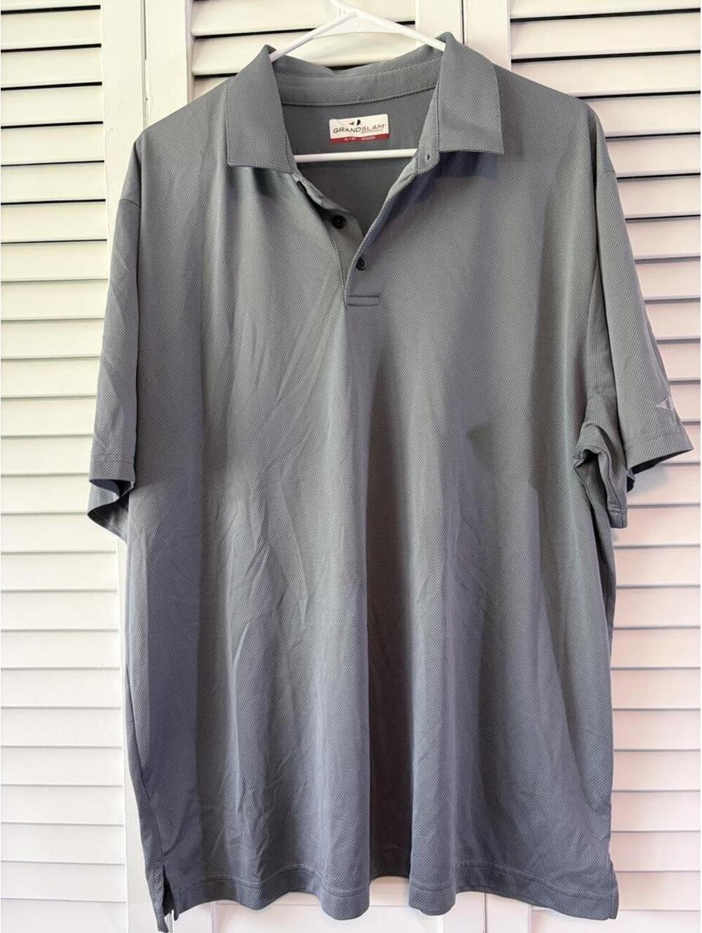 Grand Slam Men's Grey and Blue Polo-shirt